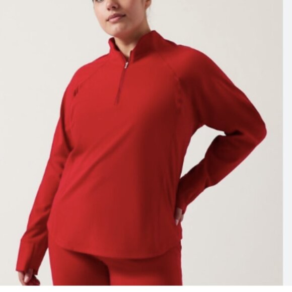 Athleta Salutation Half Zip Top Clover Berry 3X - Picture 2 of 9